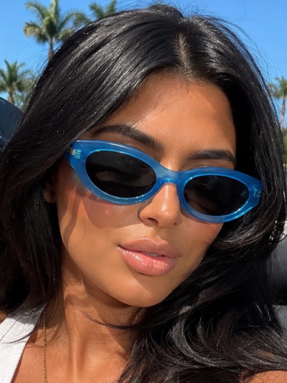 Authentic Le Specs Women's Lucite Blue Sunglasses